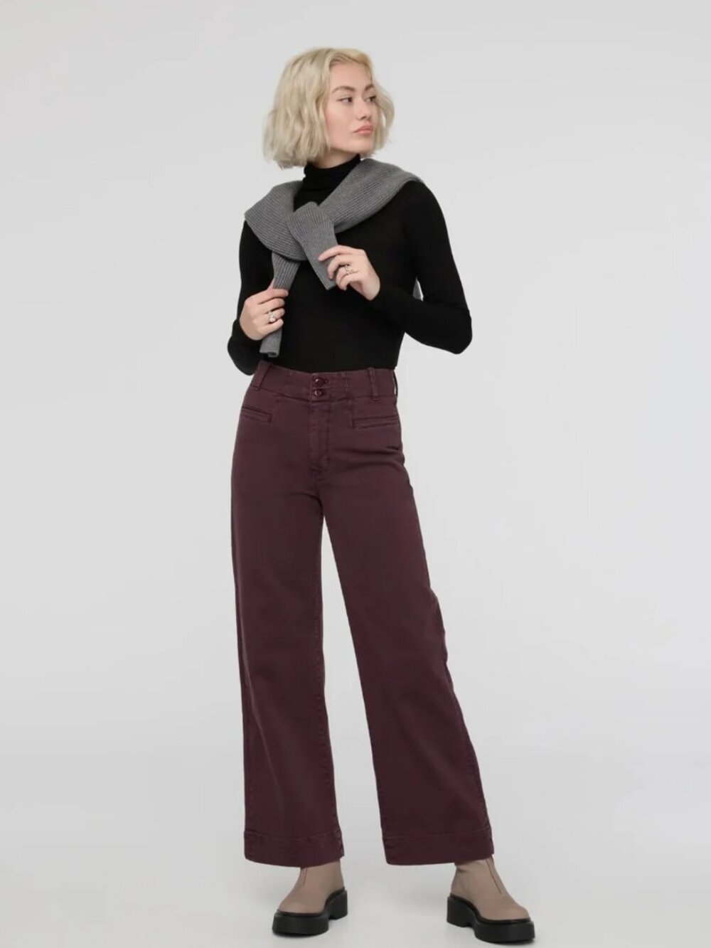 DU/ER  LuxTwill High Rise Pants Trouser in Raisin
